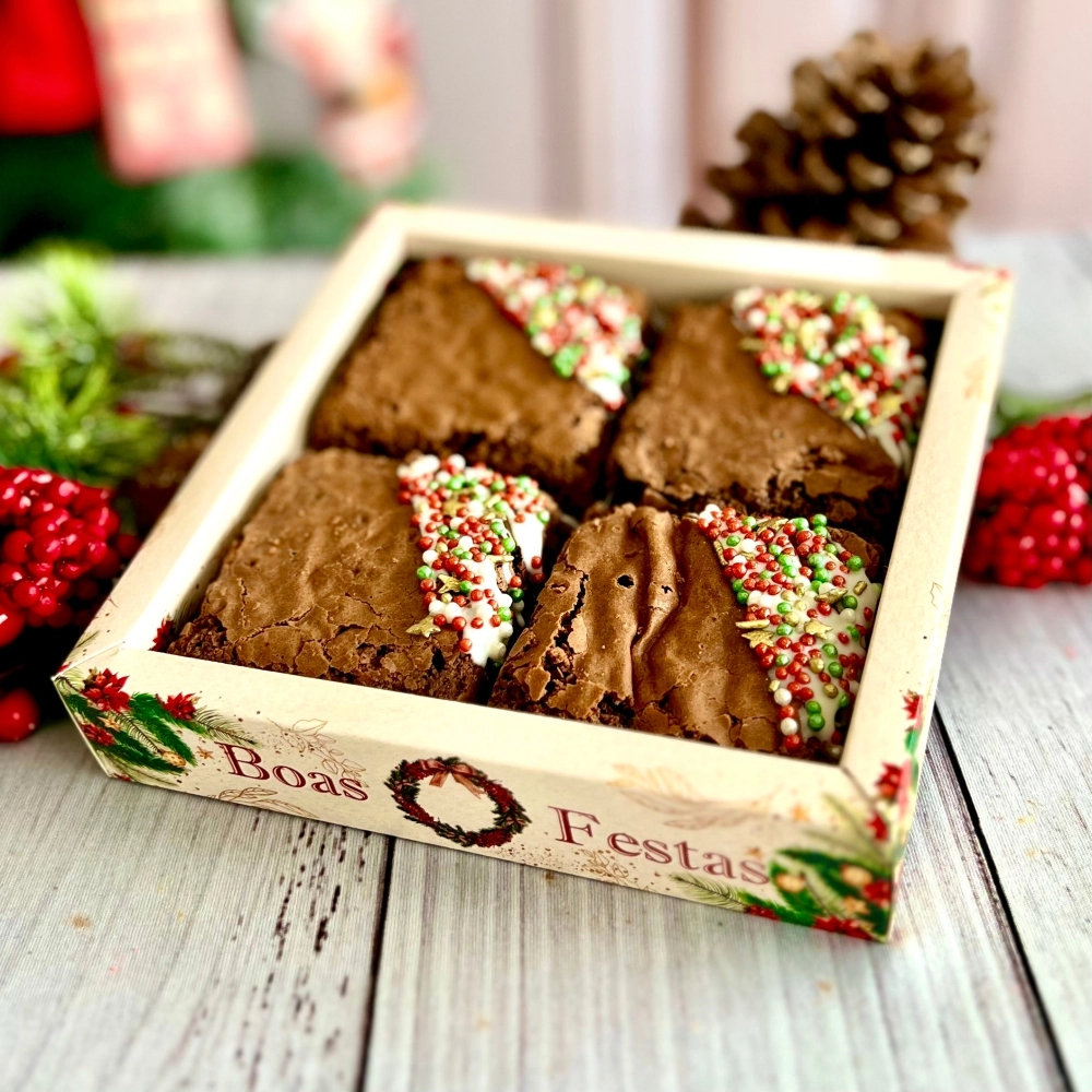 10 Caixa para 4 Brownies - Coleção Natal Inspirador