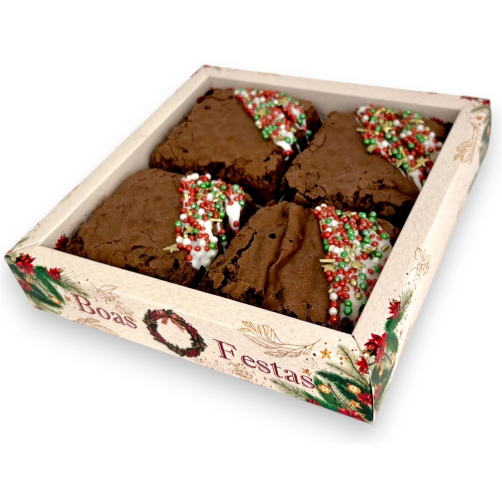 10 Caixa para 4 Brownies - Coleção Natal Inspirador