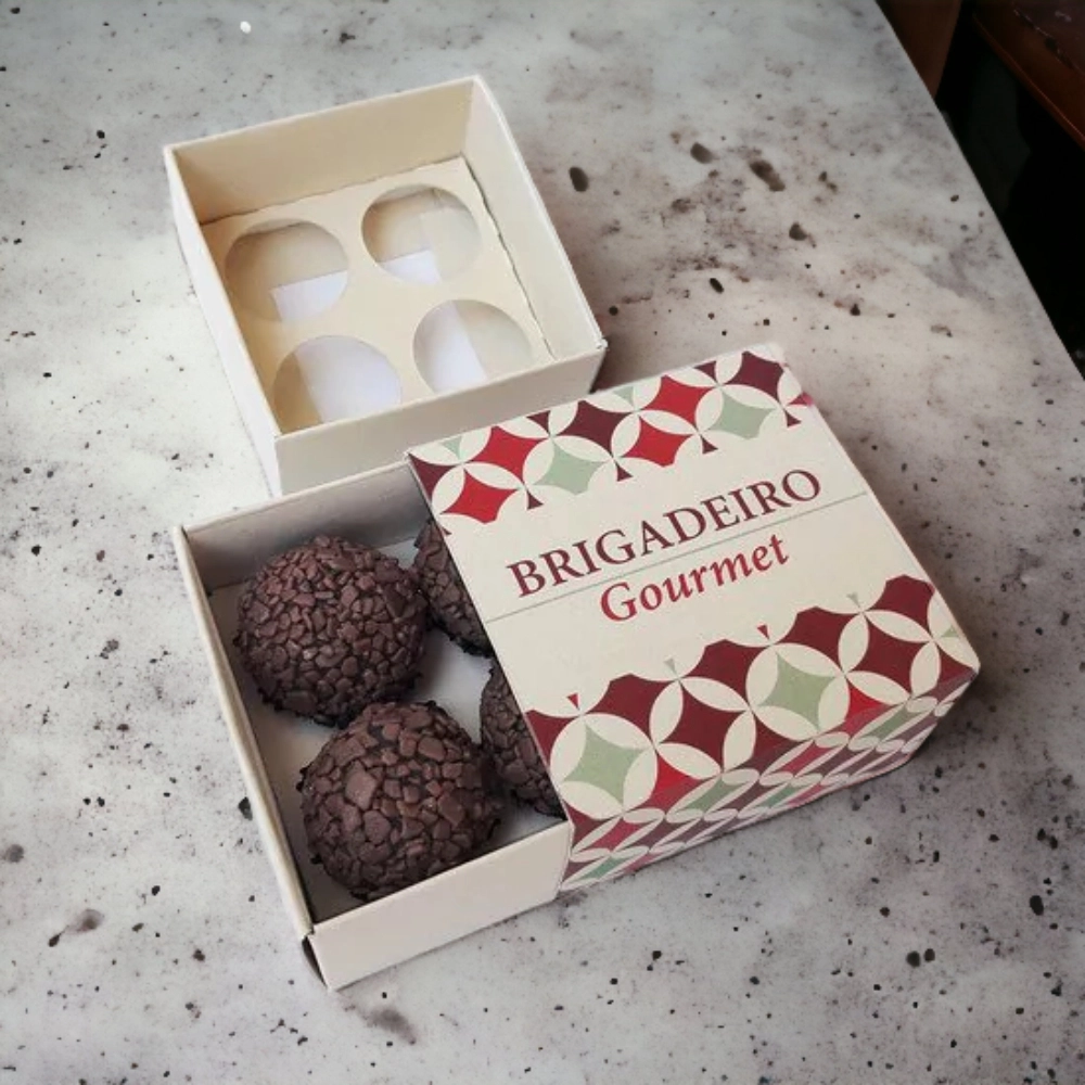 10 Caixas p/ 4 brigadeiros - Retrô