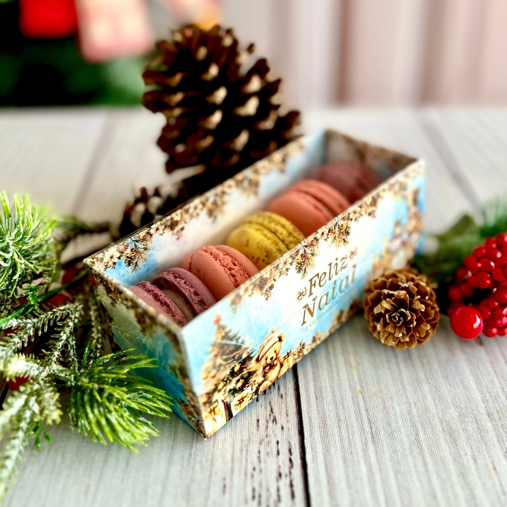 10 Caixas para 5 Macarons - Coleção Natal Celestial