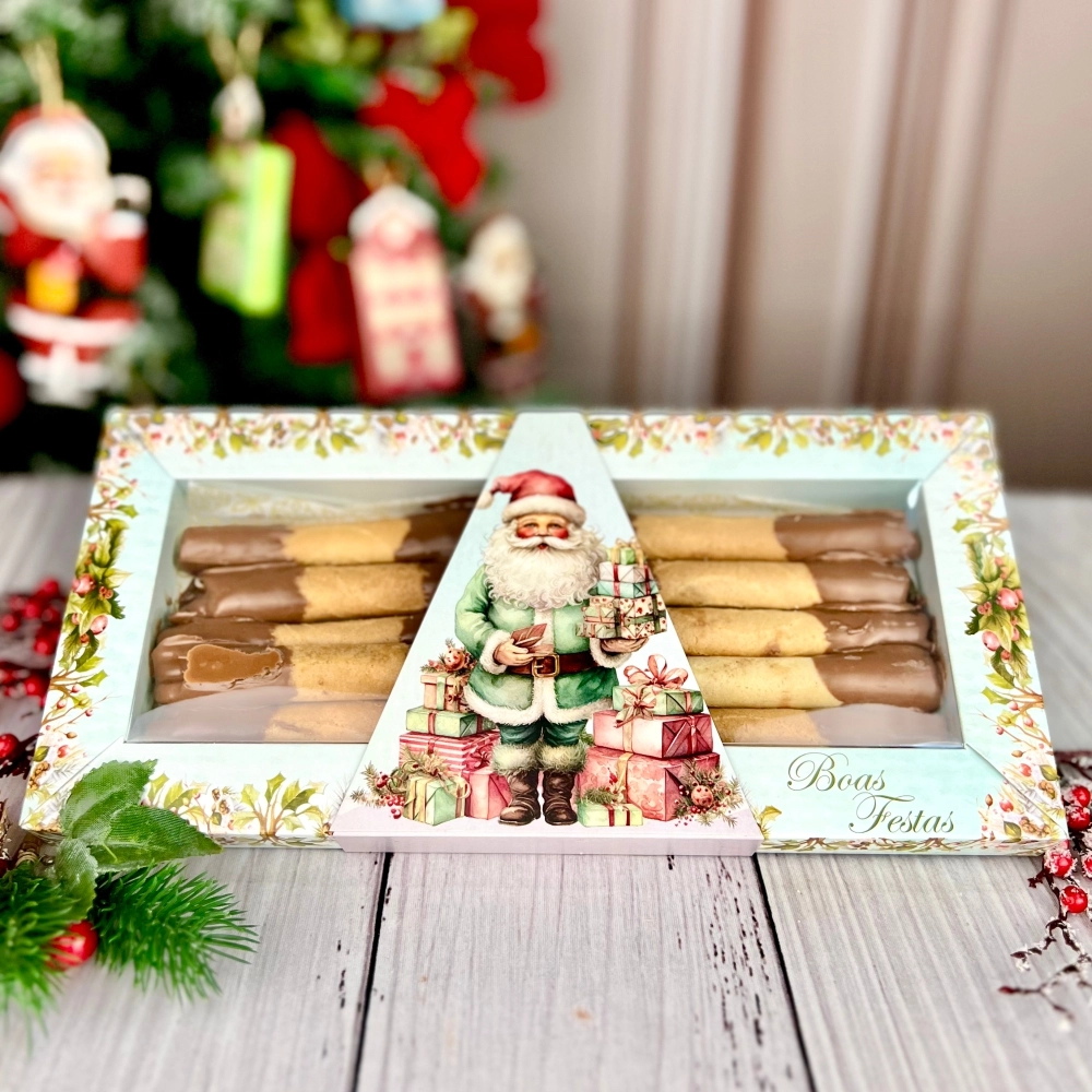 10 Caixas retangulares para Biscoitos - Coleção Natal Fascinante