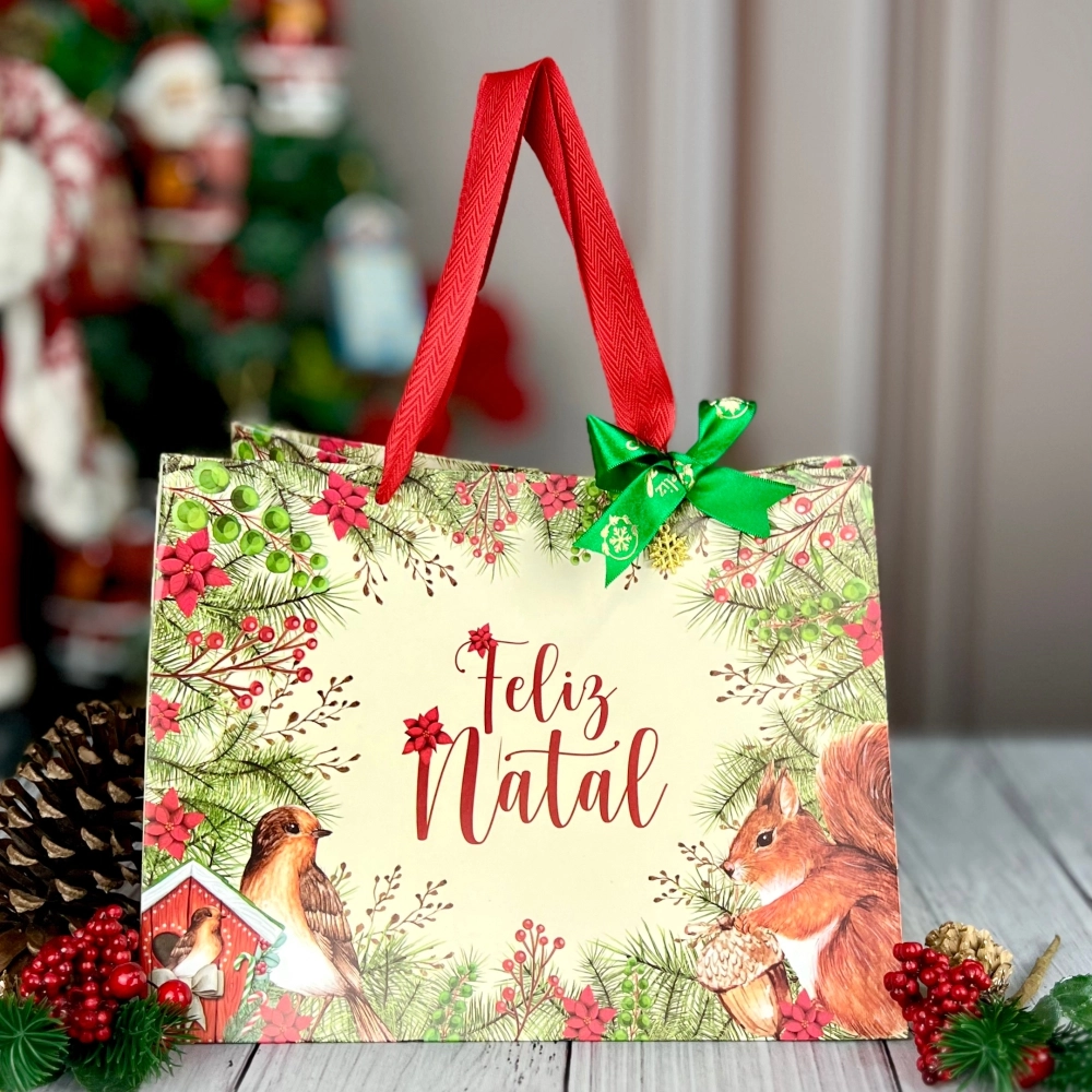 10 Sacolas 18x26 - Coleção Encantos do Natal