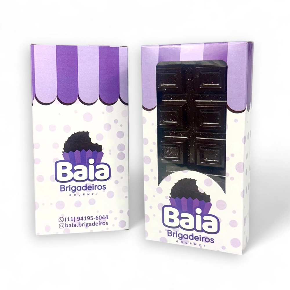 100 Caixas c/ visor para Barra de Chocolate - PERSONALIZADA