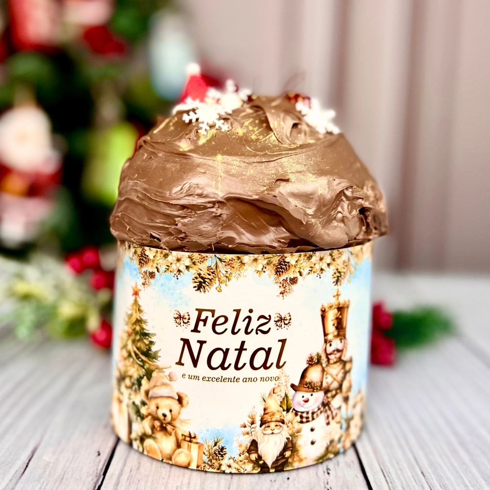 25 Cintas para panetone de 500g - Coleção Natal Celestial