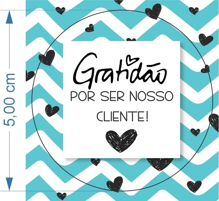 50 Adesivos 5cm - Gratidão por ser nosso cliente