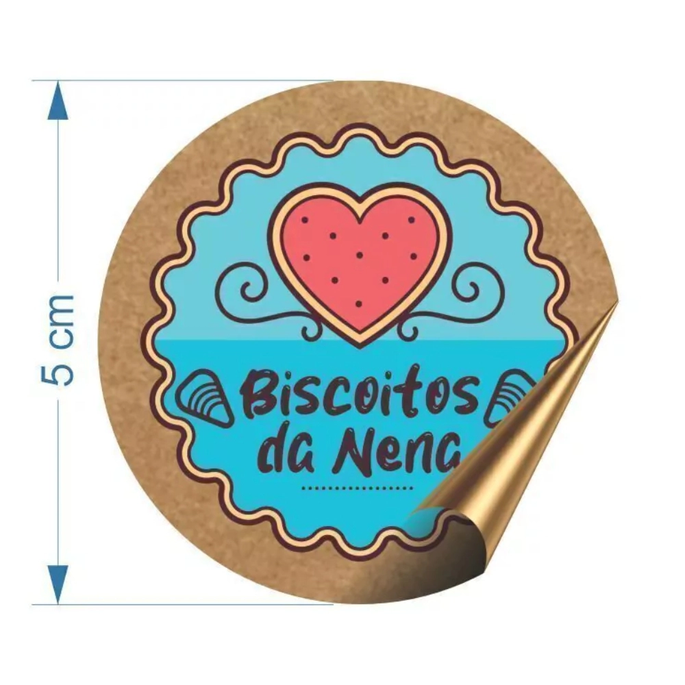 1.000 Adesivos em KRAFT c/ 5cm - Personalizado com sua marca