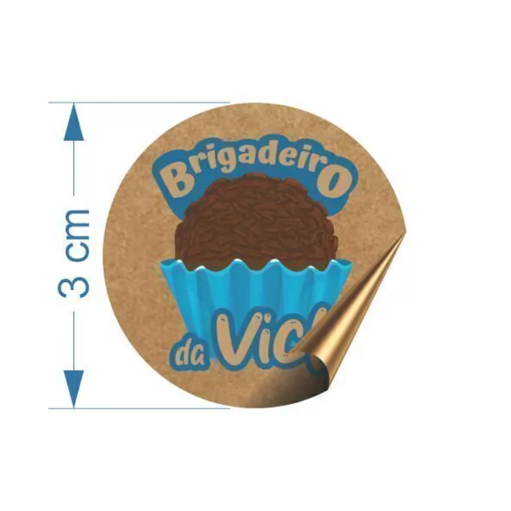 1.000 Adesivosem KRAFT c/ 3cm - Personalizado com sua marca