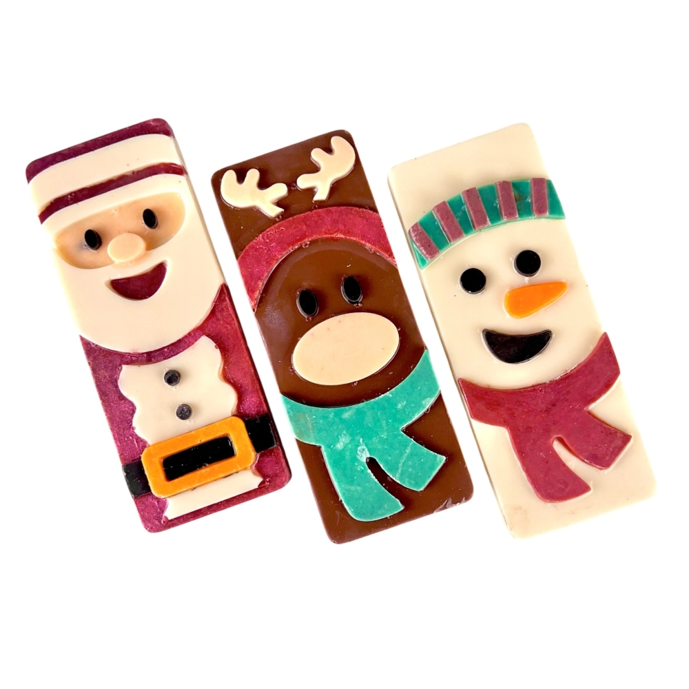 1 forma simples - Personagens de Natal em Barra de Chocolate