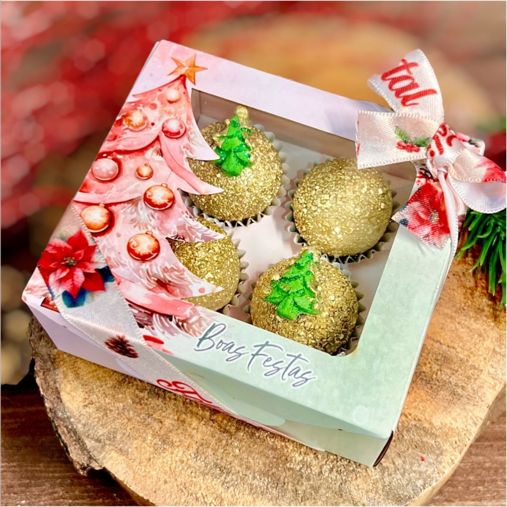 10 Caixas p/ 4 brigadeiros - Coleção Natal dos Sonhos