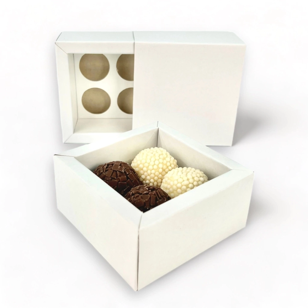 10 Caixas p/ 4 brigadeiros LUXO