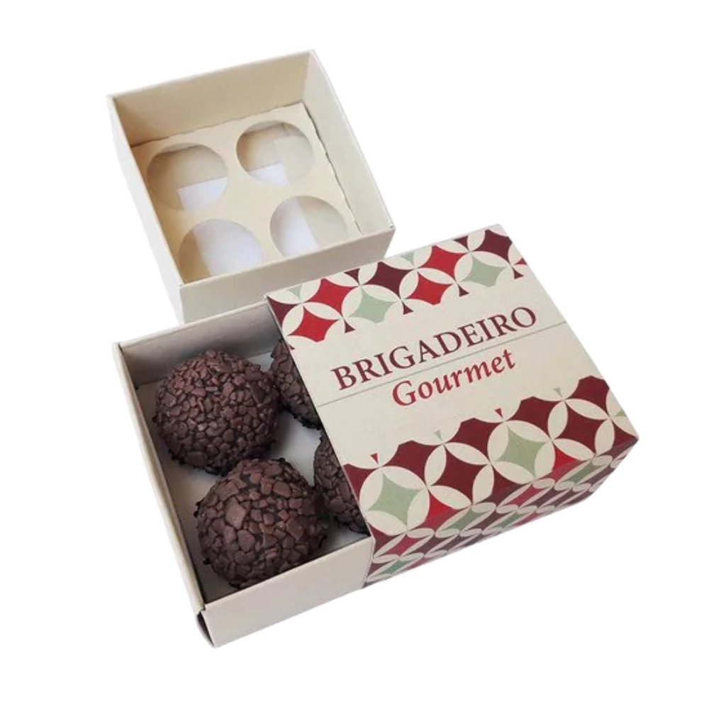 10 Caixas p/ 4 brigadeiros - Retrô