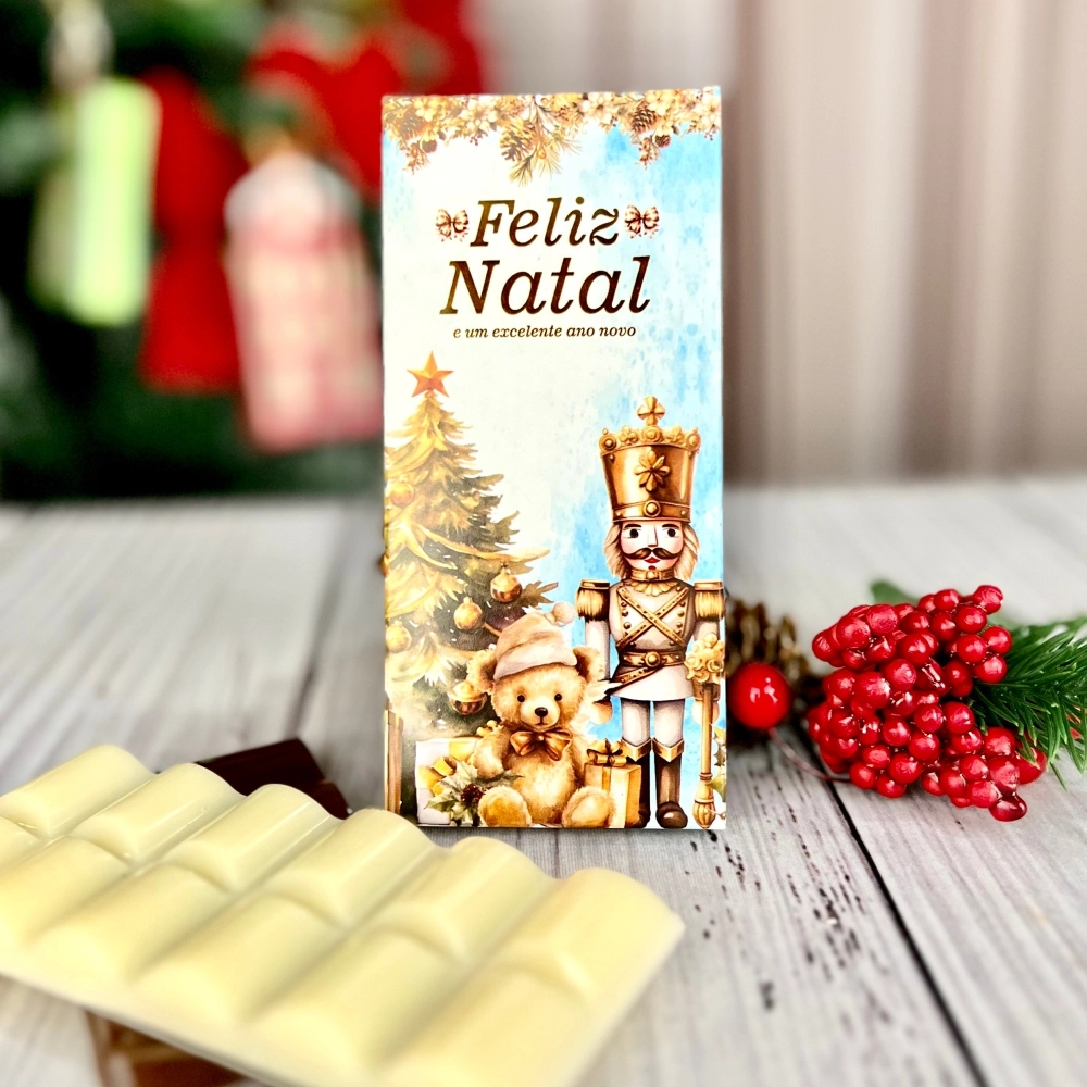 10 Caixas para Barra de chocolate tipo Suflair - Coleção Natal Celestial