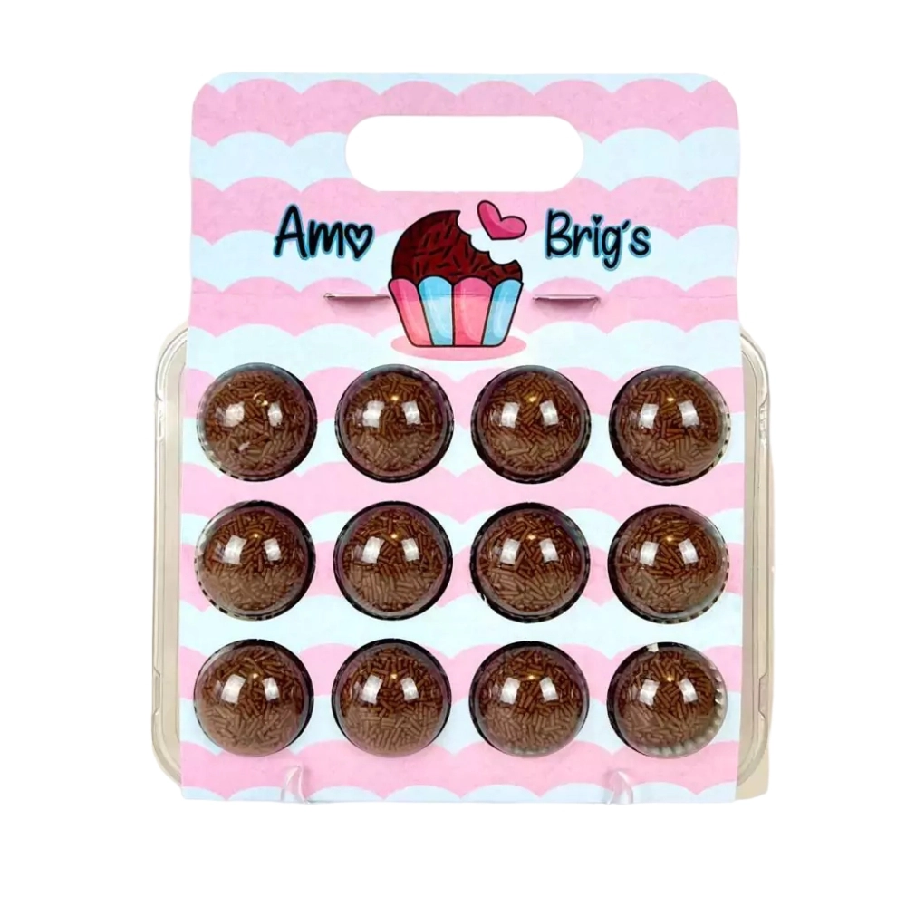 10 Embalagens BRIGPACK para 12 brigadeiros - Amo Brig´s