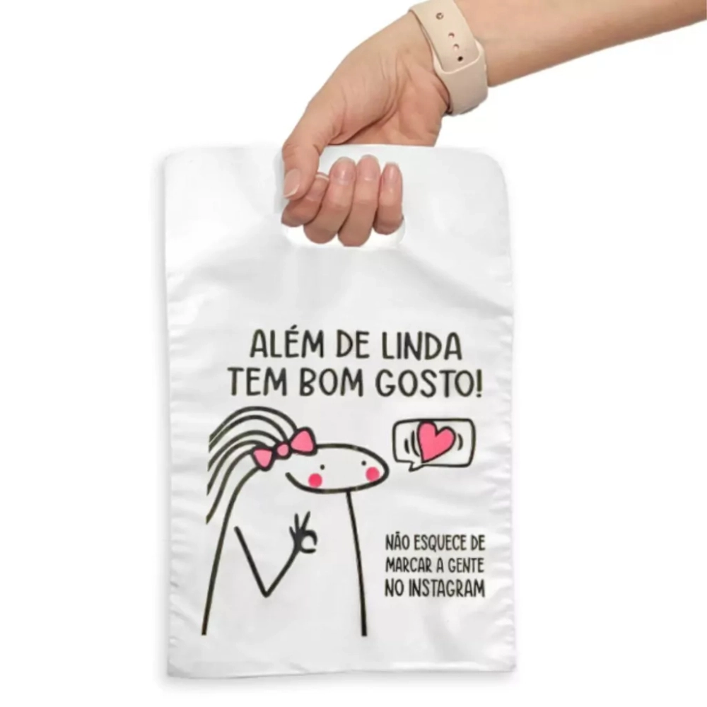 10 Sacolas Plásticas - Além de Linda