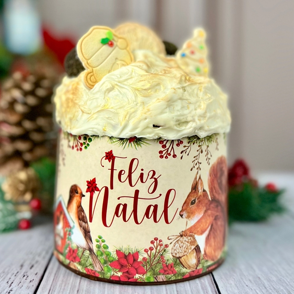 25 Cintas para panetone de 500g - Coleção Encantos do Natal