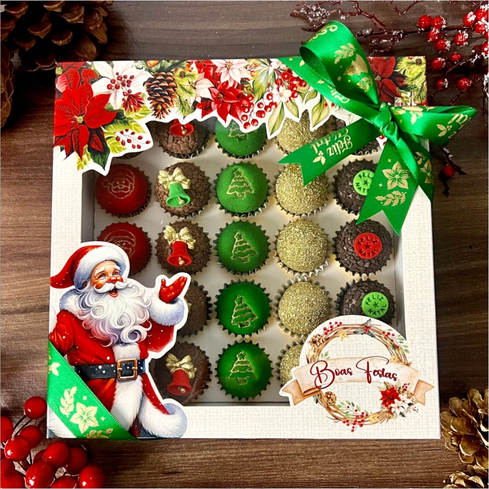 5 Caixas para 25 brigadeiros - Coleção Querido Noel