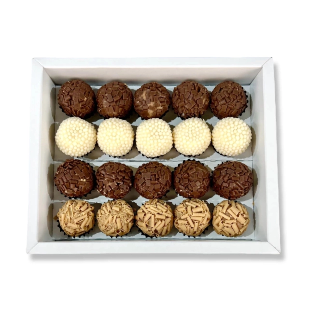 50 Caixas p/ 20 brigadeiros LUXO - PERSONALIZADA