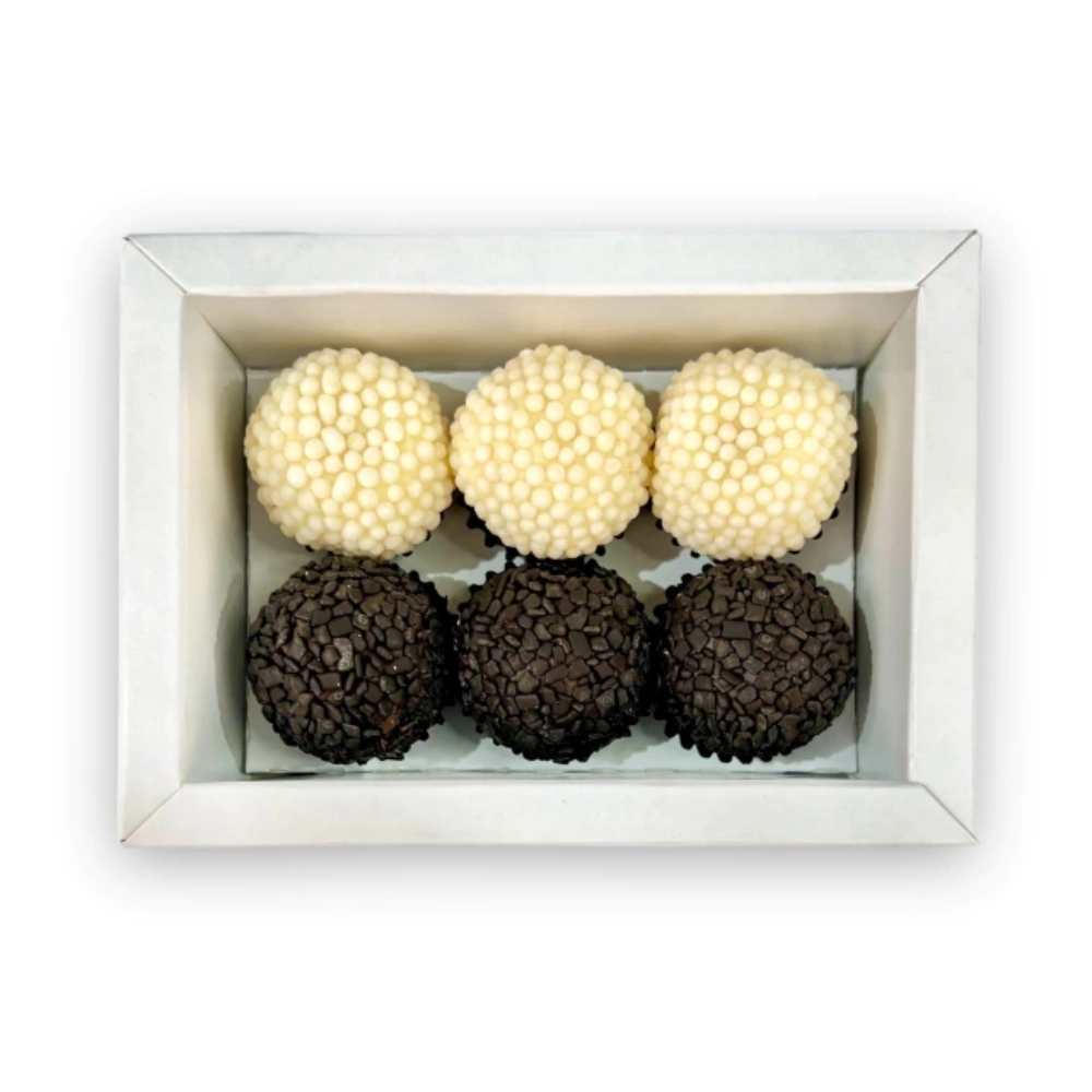 50 Caixas p/ 6 brigadeiros LUXO - PERSONALIZADA