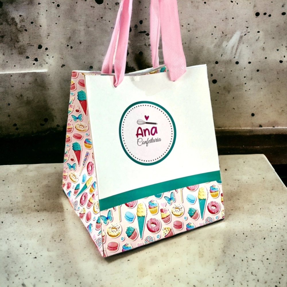 50 Sacolas 15,5x15,5 PERSONALIZADA